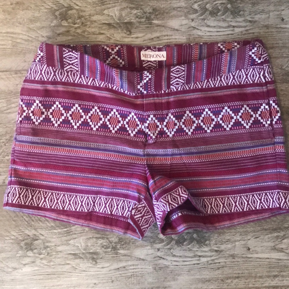 Aztec patterned shorts